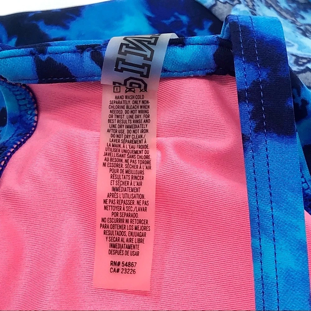 PINK Tie Dye Flounce Bikini Top‎